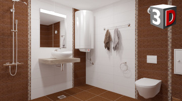 3D проект на баня - с фаянс и теракот Vista от Yurtbay