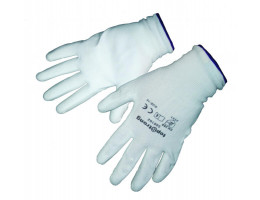 Ръкавици топени в полиуретан бели, размер 10
