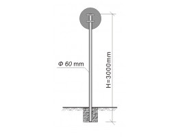 Стълб за пътен знак ф 60 mm H - 3000 mm