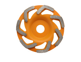 Диамантен диск за шлайфане на бетон, 125 mm, L образен, с отвори, ROTOR