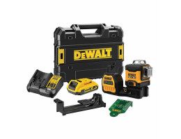 Линеен лазерен нивелир с 3 зелени лъча DeWALT DCE089D1G18 35 m, 0.3 mm/m, 360°, 18V, 2.0Ah Li-Ion