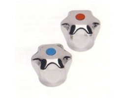 Ръкохватки за смесител Vit метални, хром - комплект 2 бр. син/червен маркер