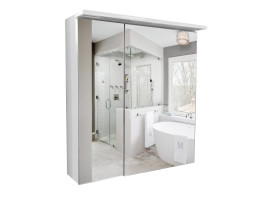 Шкаф за баня, с две огледални врати и LED осветление Nice 60