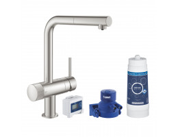 Смесител GROHE Blue Pure Minta с L - чучур и изтеглящ се душ