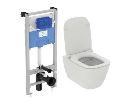 Комплект структура R027767 + T533001, конзолна тоалетна чиния и седалка плавно затваряне I.LIFE+бутон по избор