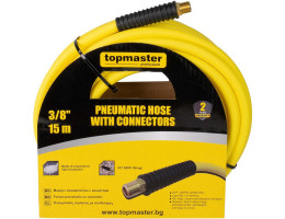 Маркуч пневматичен с конектори Top Master Pro, 3/8", 15 m