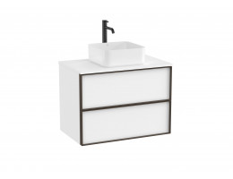 Мебел Inspira с две чекмеджета за умивалник върху плот, matt white