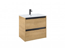 Базов модул Unik Alpine с 2 чекмеджета и умивалник, 705 х 460 х 565, Light oak