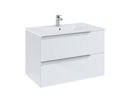 Шкаф 800 mm, Elegant plus бял гланц с 2 чекмеджета и умивалник