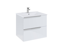 Шкаф 600 mm, Elegant plus бял гланц с 2 чекмеджета и умивалник