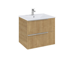 Шкаф 600 mm, Elegant plus light oak structure с 2 чекмеджета и умивалник