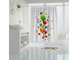 Завеса за баня Tropikhome Heart and Balloons 180 x 200 cm