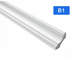 Перваз за таван B-1 от полистирен, 32x32 mm, ексклузив, бял - 2 m