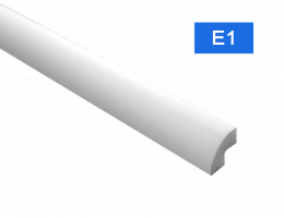 Перваз за таван E-1 от полистирен, 20x20 mm, лукс, бял - 2 m