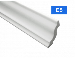 Перваз за таван E-5 от полистирен, 40x45 mm, лукс, бял - 2 m
