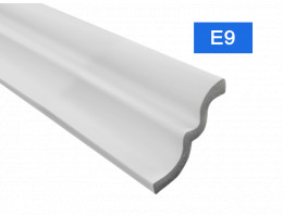Перваз за таван E-9 от полистирен, 65x80 mm, лукс, бял - 2 m
