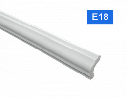 Перваз за таван E-18 от полистирен, 16x38 mm, лукс, бял - 2 m