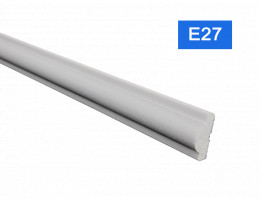 Перваз за таван E-27 от полистирен, 12x22 mm, лукс, бял - 2 m