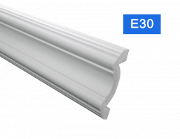 Перваз за таван E-30 от полистирен, 80x20 mm, лукс, бял - 2 m