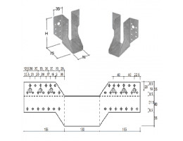 Планка отворена пета за греди WB35 120/160 mm