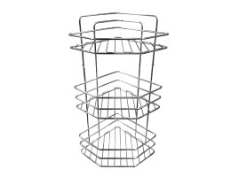 Ъглова етажерка за баня 3 етажа, метална 23x23x55 cm