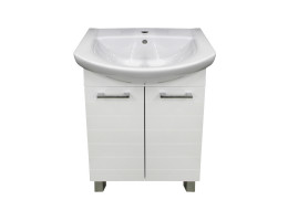 Долен шкаф с мивка "Корнер" 60 cm бял