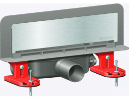 Сифон за стенен монтаж SCADA, отводнително тяло с капак от инокс 312x74 mm