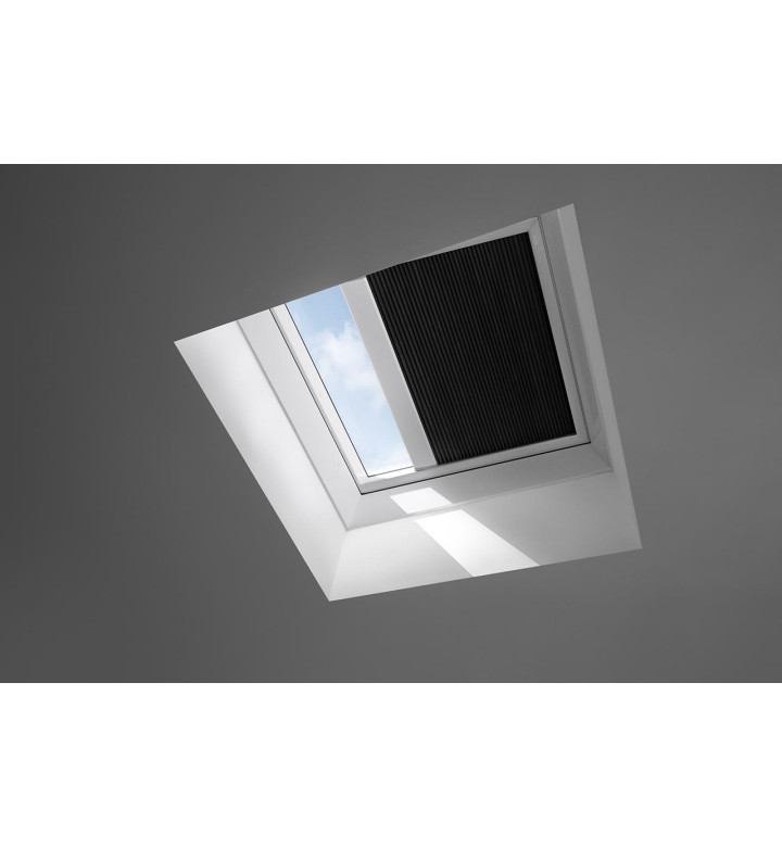 Електрическа щора, черна, бели лайсни, Velux FMK 100150 1047SWL