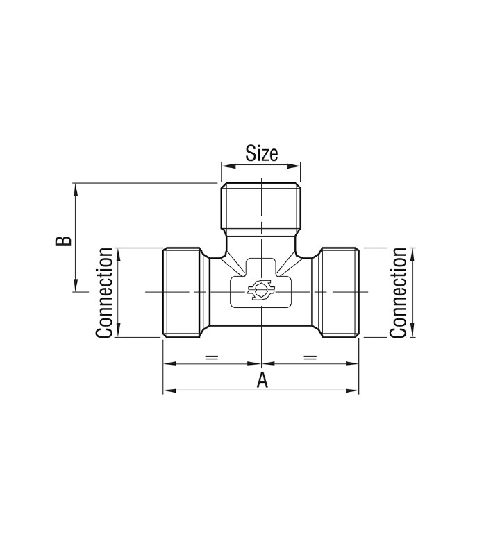 Тройник никелиран 24x19 mm - 20 mm x 1/2 " мъжка резба