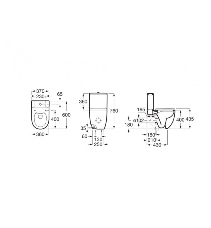 Тоалетна чиния Meridian Rimless, 600mm