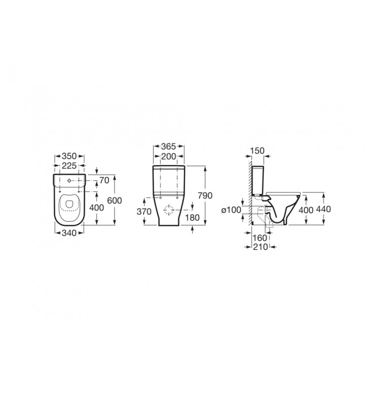 Моноблок The Gap Square Rimless, A34273A000 + A341470000 + A801732001