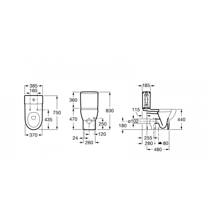 Тоалетно казанче за моноблок с двоен бутон 4.5/3 l Meridian