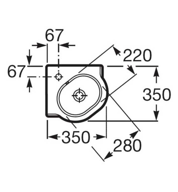 Умивалник Meridian 350x350 mm