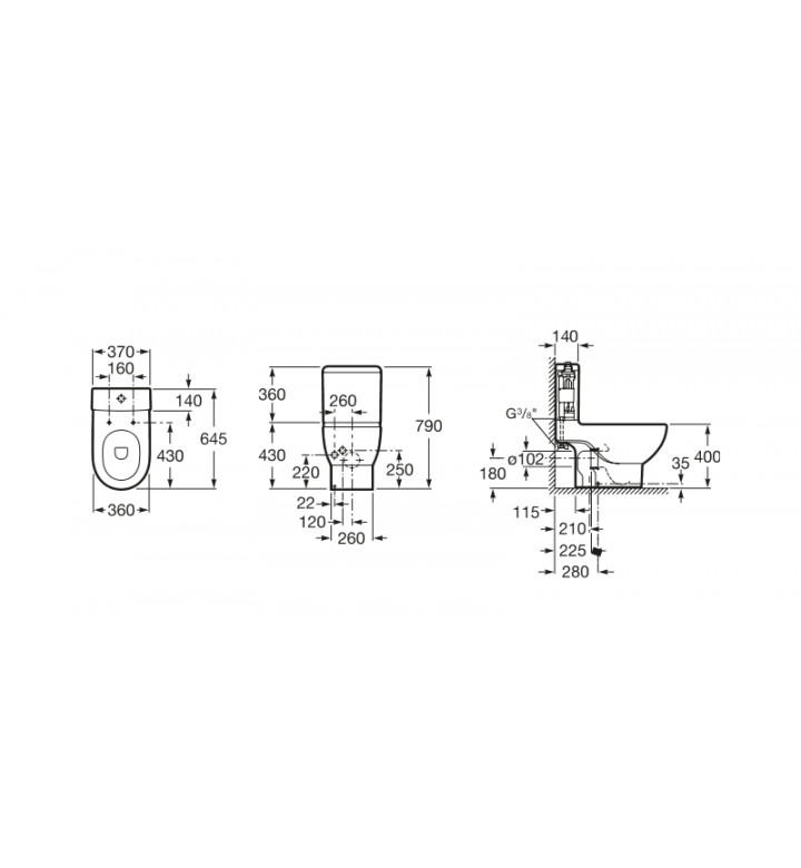 Тоалетно казанче Meridian 3/4,5l