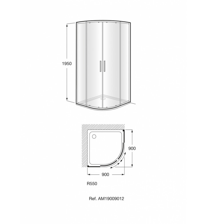 Душ кабина Victoria MR 90 x 90 cm, овал R550