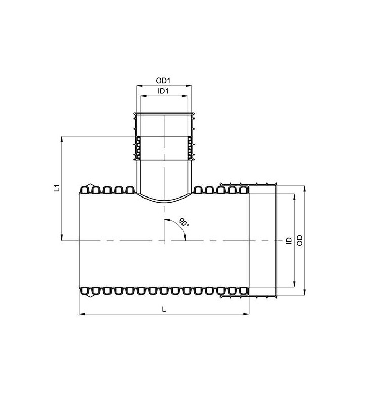 Разклонител канализация PE-HD, SN8, DN/OD ф 400 / 200 mm, 90°