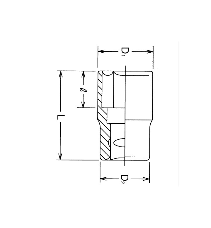 Вложка шестостен къса 1/4 " 6 mm Cr-V