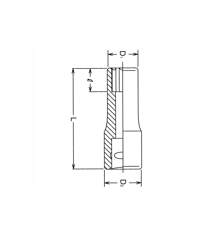 Вложка шестостен удължена 1/4 " 9 mm Cr-V