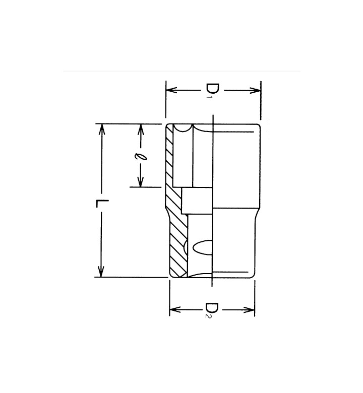 Вложка шестостен 1/2 " 12 mm Cr-V