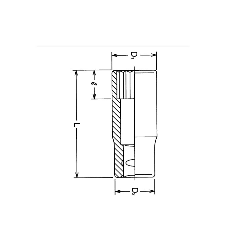 Вложка дванадесетостен удължена 1/2 " 14 mm Cr-V