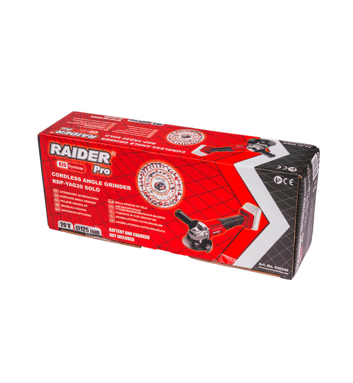 Акумулаторен ъглошлайф ф125 mm RAIDER RDP-YAG20 Solo