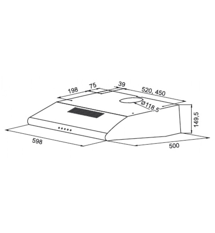 Аспиратор TESY FS 403 2M 60 IX - INOX