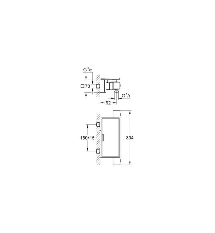 Смесител с термостат Grohtherm Cube за душ