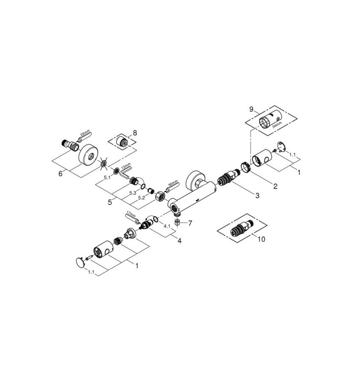 Смесител с термостат Grohtherm 1000 Cosmopolitan M за душ