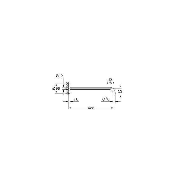 Рамо за душ Rainshower 422 mm