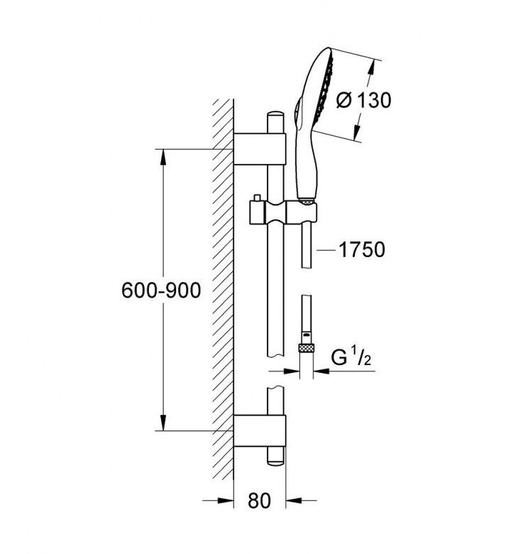 Душ окачване комплект с 4 струи 130 mm Power&Soul 130