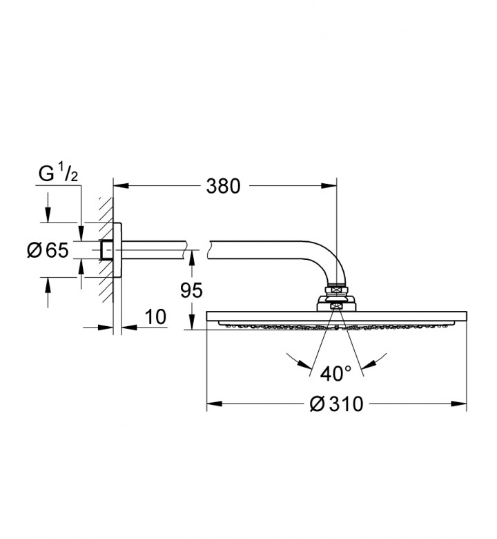 Rainshower Cosmopolitan 310 Комплект с душ глава 380 mm, 1 струя