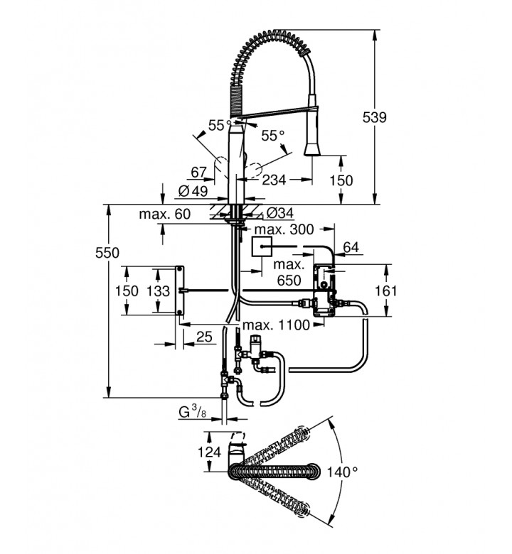 Електронен смесител едноръкохватков K7 Foot Control