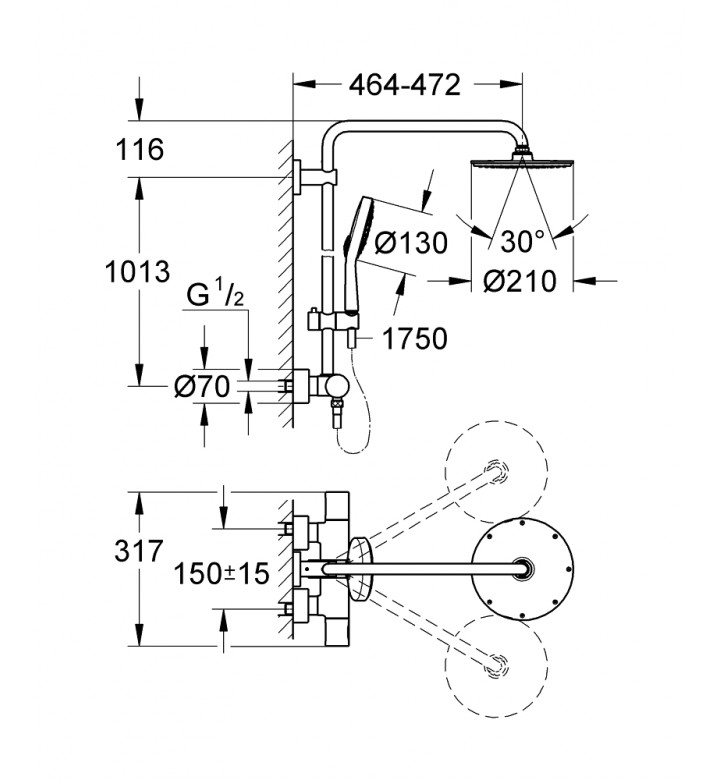 Душ система Rainshower System 210