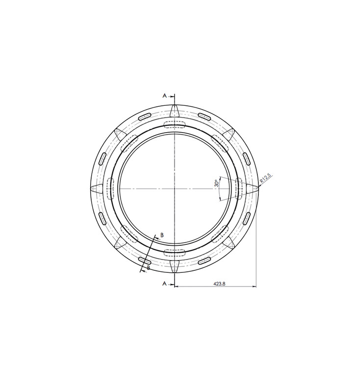 Капак шахтов кръгъл ф 660 mm B125 полимер к-т